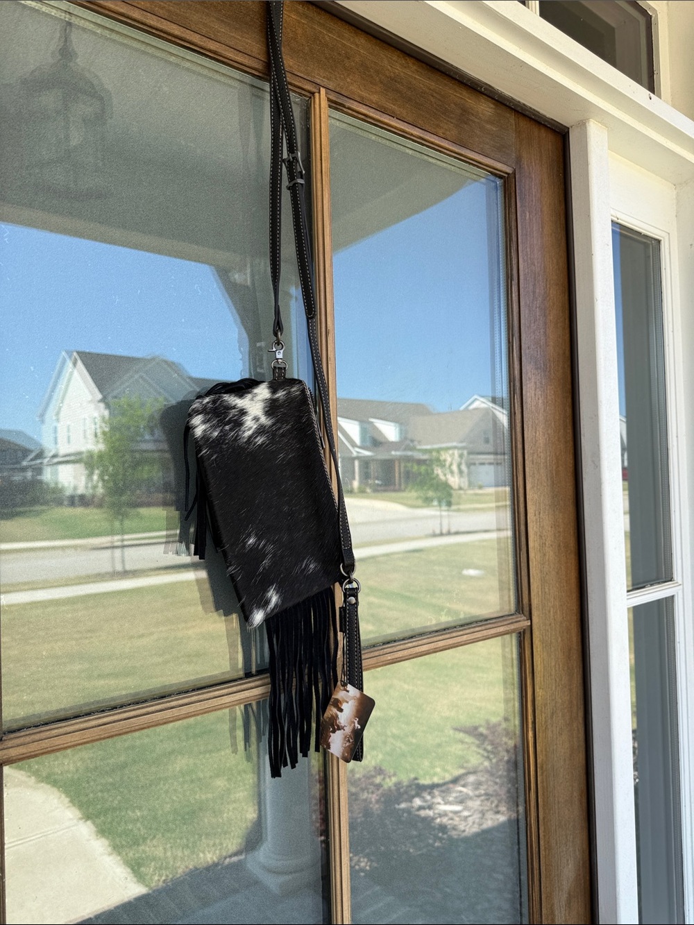 Montana West Fringe Crossbody Bag - Black and White - Picture 7 of 8